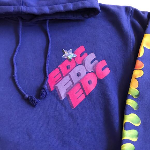 EDC Electric Daisy Carnival Insomniac Happy Characters Hoodie Size Small EUC - Picture 10 of 11